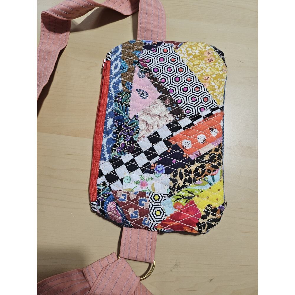 Handmade Upcycled Fanny Pack Sling Bag Belt Bag Adjustable Tie Strap Quilted - Picture 7 of 7
